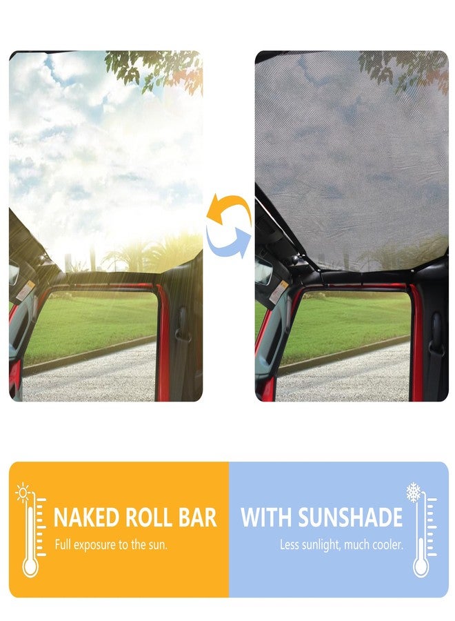 RERPRO Sunshade Compatible with 2024 2025 Jeep Wrangler JL 2/4 Door 4XE Hard Top Accessories Front Sun Shade Soft Mesh Top Bimini Roof Bikini Cover, Keep Airbag Function, Front Door Black - Image 3